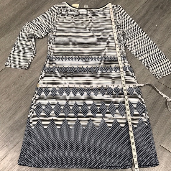 Max Studio NWT 3/4 Sleeve Navy Stripe Dress - Picture 9 of 11